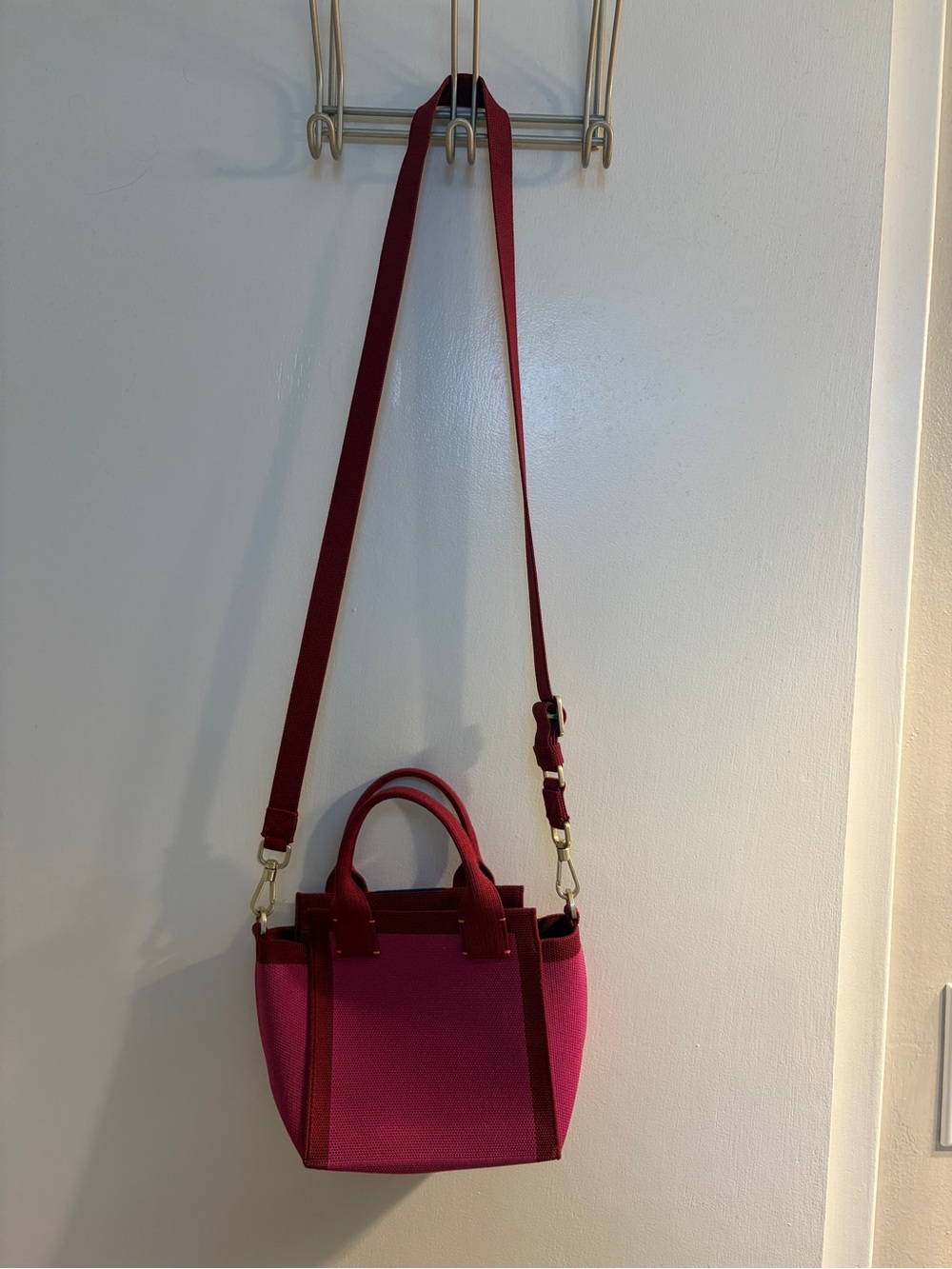 Rothy's The Mini Handbag in Beet Pink
